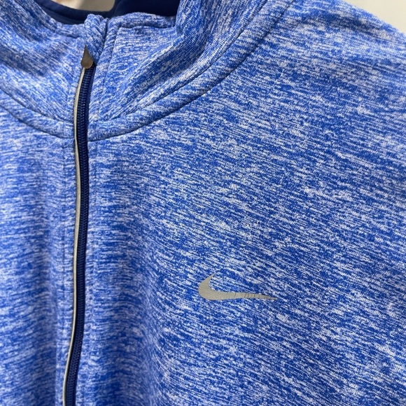 Nike dry Fit element Blue Heather Long Sleeve 1/2 zip running Top womens M - Picture 4 of 10